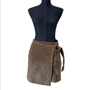 Y2K suede mini skirt